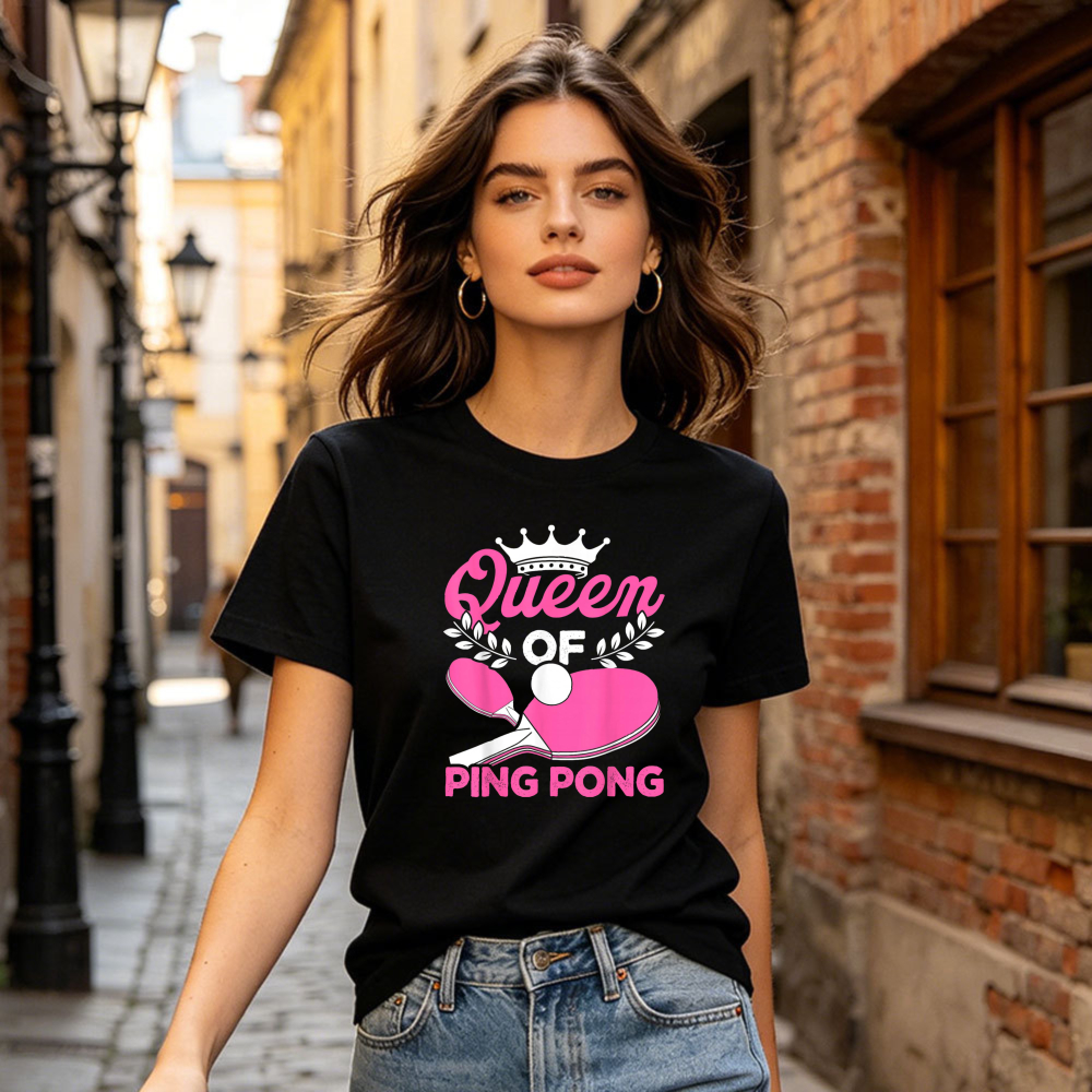 Table Tennis Graphics - Ping Pong Queen Graphic T Shirt