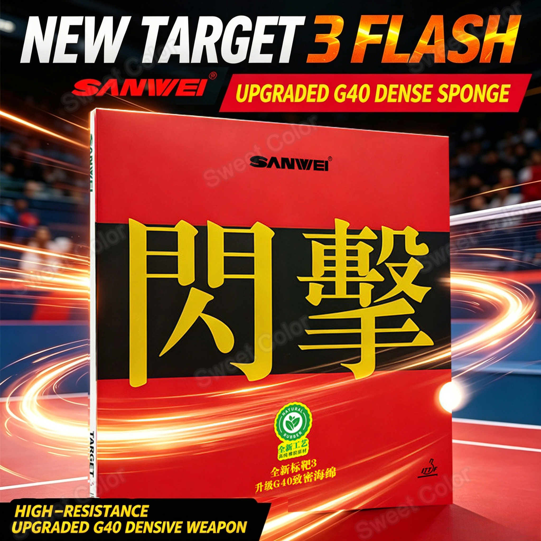 Table Tennis Grip - SANWEI TARGET 3 BLITZ PingPong Rubber